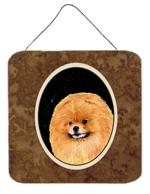 SS8481DS66 6 x 6 in. Starry Night Pomeranian Aluminium Metal Wall or Door Hanging Prints
