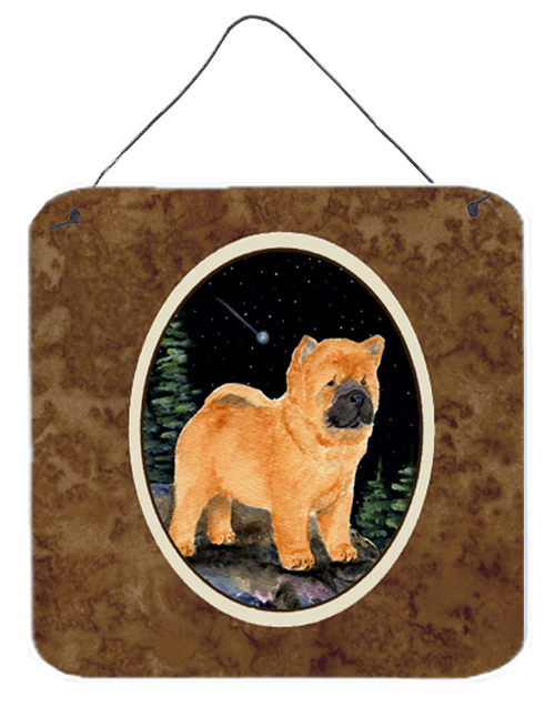 6 x 6 in. Starry Night Chow Chow Aluminium Metal Wall or Door Hanging Prints