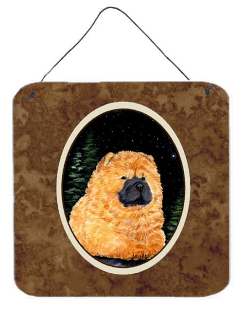 6 x 6 in. Starry Night Chow Chow Aluminium Metal Wall or Door Hanging Prints