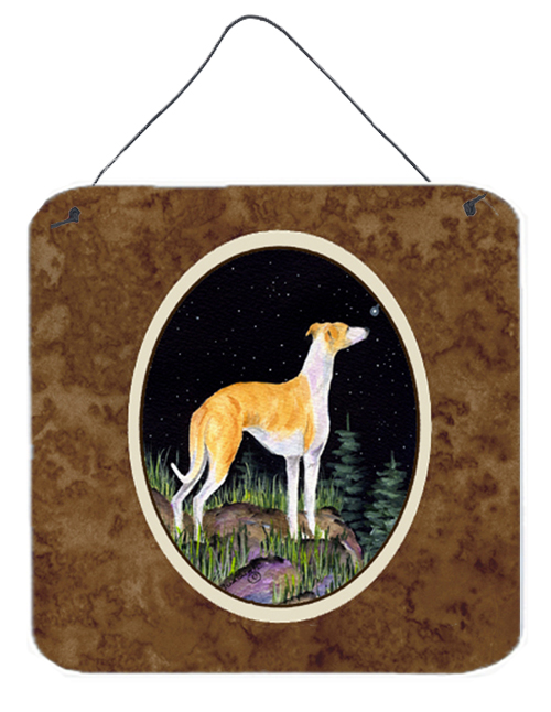 6 x 6 in. Starry Night Whippet Aluminium Metal Wall or Door Hanging Prints