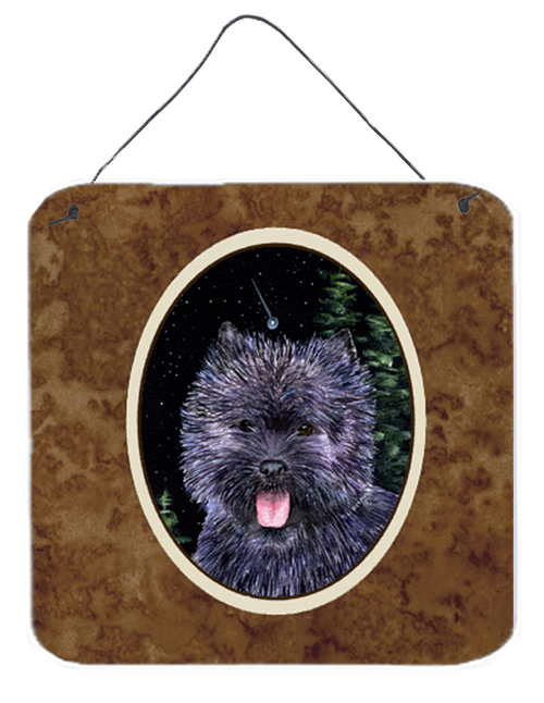 6 x 6 in. Starry Night Cairn Terrier Aluminium Metal Wall or Door Hanging Prints