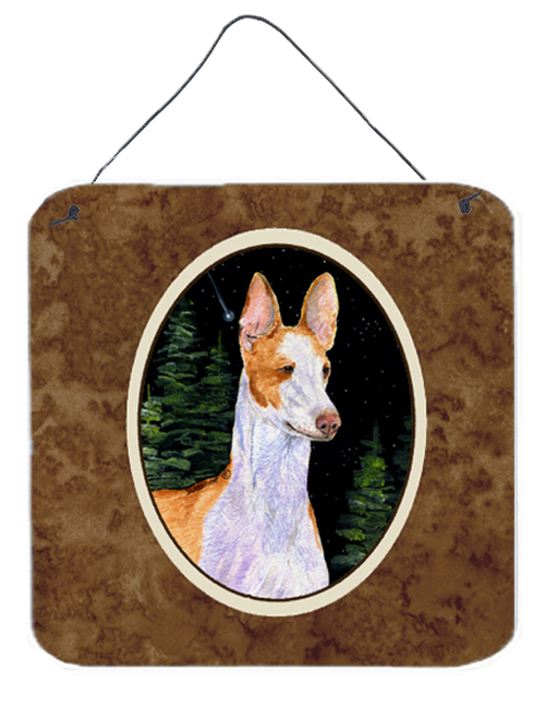 SS8495DS66 6 x 6 in. Starry Night Ibizan Hound Aluminium Metal Wall or Door Hanging Prints