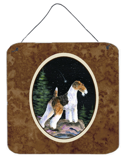 SS8500DS66 6 x 6 in. Starry Night Fox Terrier Aluminium Metal Wall or Door Hanging Prints