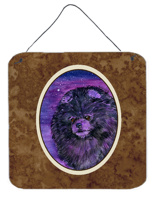 SS8501DS66 6 x 6 in. Starry Night Pomeranian Aluminium Metal Wall or Door Hanging Prints