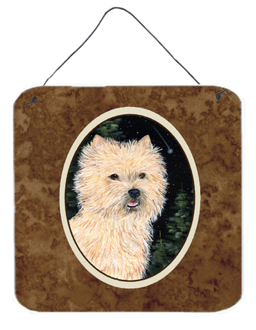 SS8502DS66 6 x 6 in. Starry Night Cairn Terrier Aluminium Metal Wall or Door Hanging Prints