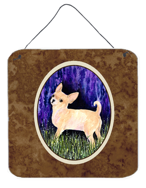 6 x 6 in. Starry Night Chihuahua Aluminium Metal Wall or Door Hanging Prints