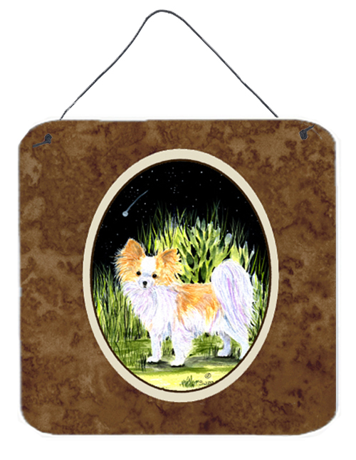 6 x 6 in. Starry Night Chihuahua Aluminium Metal Wall or Door Hanging Prints