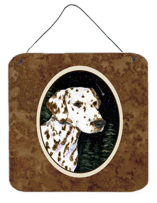 SS8518DS66 6 x 6 in. Starry Night Dalmatian Aluminium Metal Wall or Door Hanging Prints