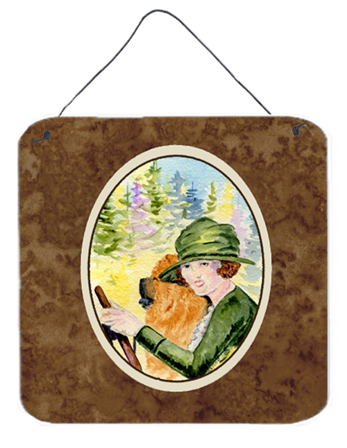 SS8527DS66 6 x 6 in. Lady driving with her Chow Chow Aluminium Metal Wall or Door Hanging Prints