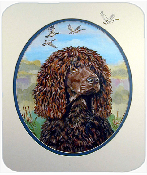 9.5 x 8 in. Irish Water Spaniel Mouse Pad, Hot Pad or Trivet
