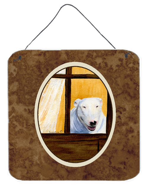 6 x 6 in. Bull Terrier Aluminium Metal Wall or Door Hanging Prints