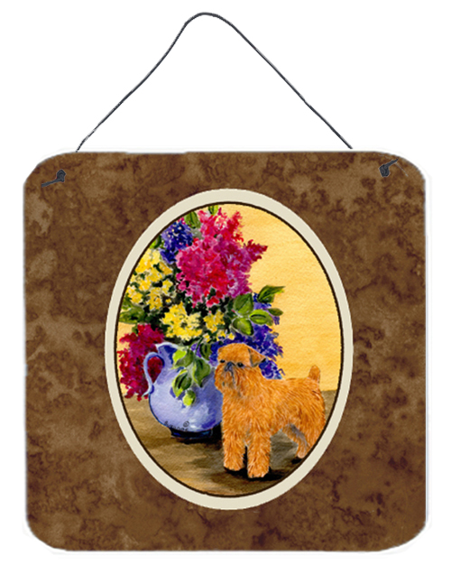 6 x 6 in. Brussels Griffon Aluminium Metal Wall or Door Hanging Prints