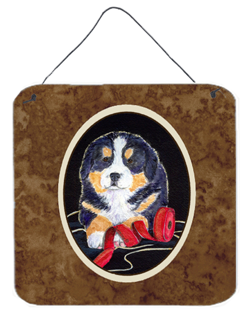 6 x 6 in. Bernese Mountain Dog Aluminium Metal Wall or Door Hanging Prints