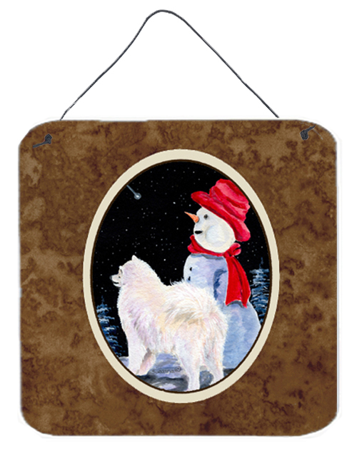 6 x 6 in. Samoyed Aluminium Metal Wall or Door Hanging Prints