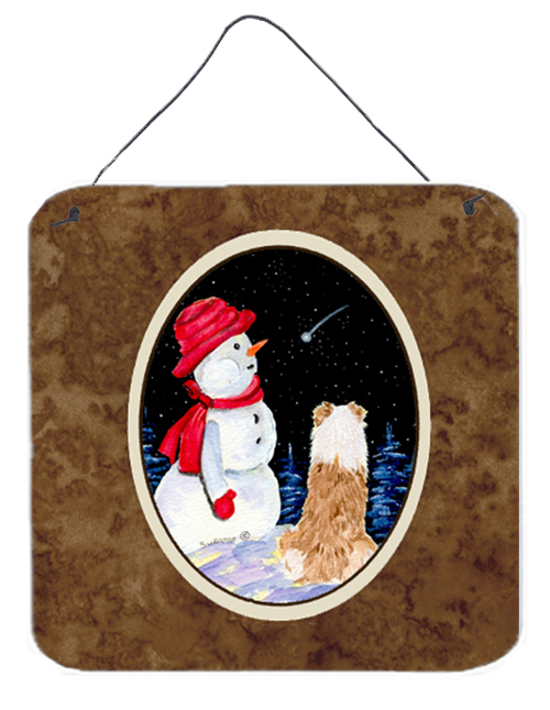 SS8573DS66 6 x 6 in. Australian Shepherd Aluminium Metal Wall or Door Hanging Prints