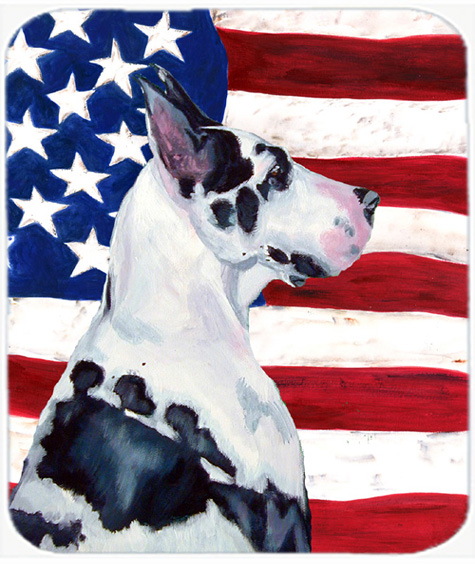 Usa American Flag With Great Dane Mouse Pad, Hot Pad Or Trivet