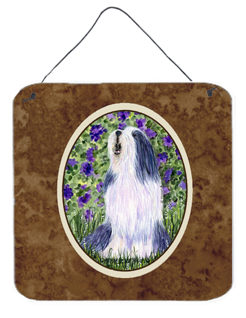 Bearded Collie Aluminium Metal Wall Or Door Hanging Prints