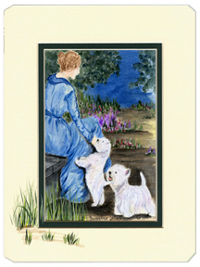 Lady With Her Westie Mouse Pad, Hot Pad & Trivet