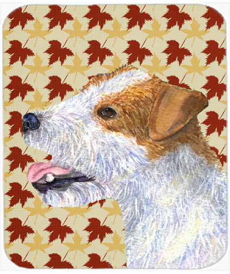 Jack Russell Terrier Fall Leaves Portrait Mouse Pad, Hot Pad Or Trivet