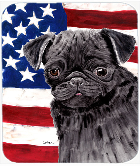Usa American Flag With Pug Mouse Pad, Hot Pad Or Trivet