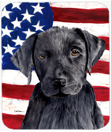 Usa American Flag With Labrador Mouse Pad, Hot Pad Or Trivet