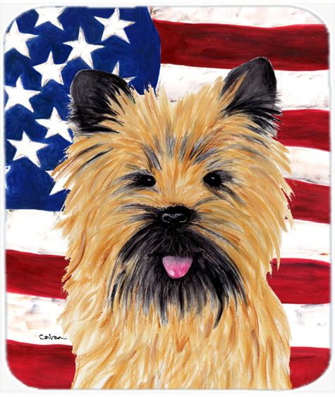 Usa American Flag With Cairn Terrier Mouse Pad, Hot Pad Or Trivet
