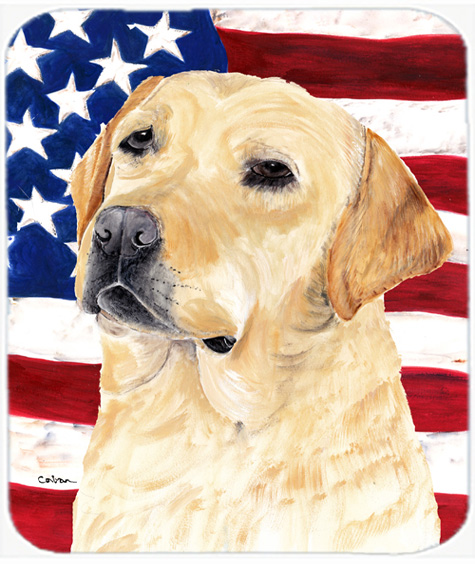 Usa American Flag With Labrador Mouse Pad- Hot Pad Or Trivet