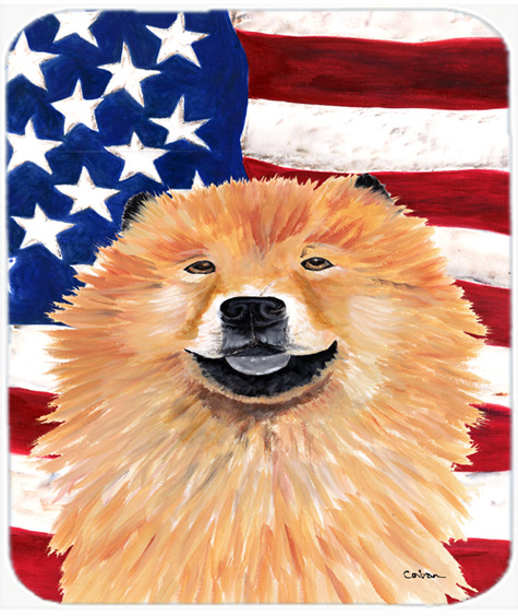 Usa American Flag With Chow Chow Mouse Pad, Hot Pad Or Trivet