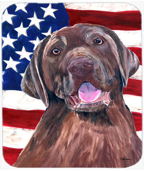 Usa American Flag With Labrador Mouse Pad, Hot Pad Or Trivet