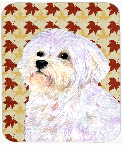 Maltese Fall Leaves Portrait Mouse Pad, Hot Pad Or Trivet