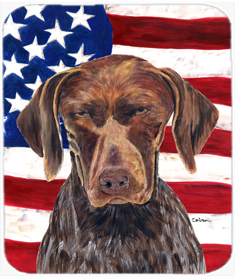 Usa American Flag With German Shorthaired Pointer Mouse Pad, Hot Pad Or Trivet