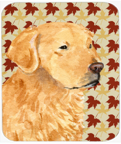 Golden Retriever Fall Leaves Portrait Mouse Pad