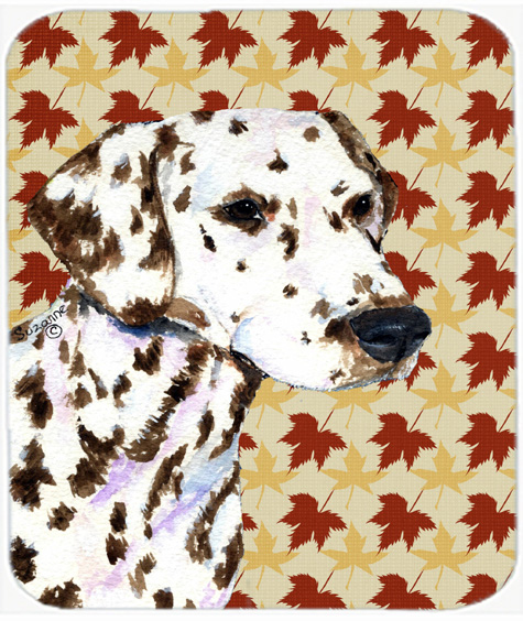 Dalmatian Fall Leaves Portrait Mouse Pad, Hot Pad Or Trivet