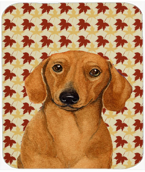 Dachshund Fall Leaves Portrait Mouse Pad, Hot Pad Or Trivet