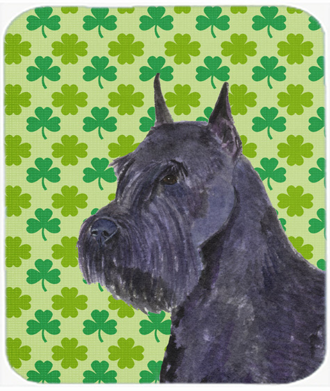 Schnauzer Giant St. Patricks Day Shamrock Mouse Pad, Hot Pad Or Trivet