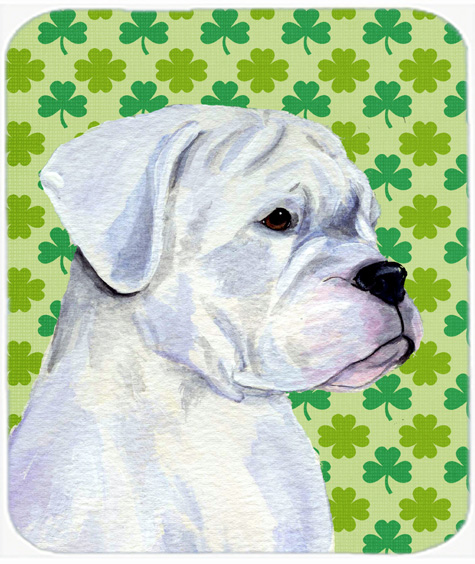 Boxer St. Patricks Day Shamrock Portrait Mouse Pad, Hot Pad Or Trivet