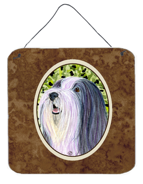 Bearded Collie Aluminium Metal Wall Or Door Hanging Prints