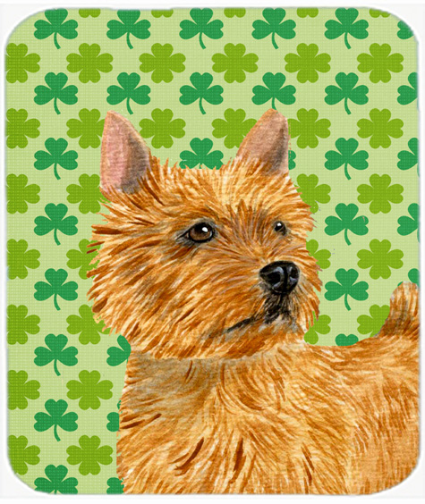 Norwich Terrier St. Patricks Day Shamrock Mouse Pad, Hot Pad Or Trivet