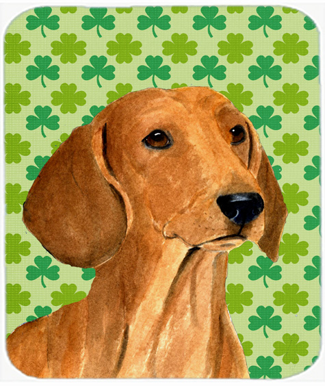 Dachshund St. Patricks Day Shamrock Portrait Mouse Pad, Hot Pad Or Trivet