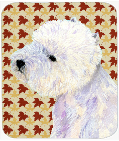 Westie Fall Leaves Portrait Mouse Pad, Hot Pad Or Trivet