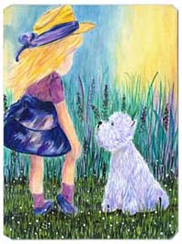 Little Girl With Westie Mouse Pad, Hot Pad & Trivet