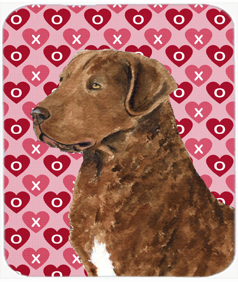 Chesapeake Bay Retriever Hearts Love Valentines Day Mouse Pad, Hot Pad Trivet