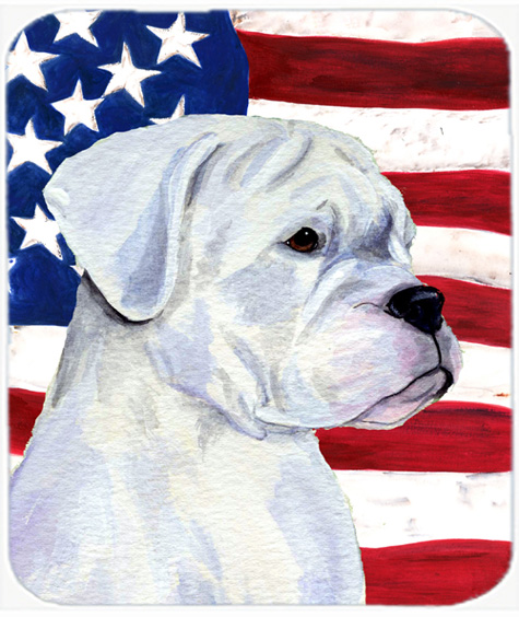 Usa American Flag With Boxer Mouse Pad, Hot Pad Or Trivet