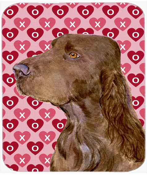 Field Spaniel Hearts Love And Valentines Day Mouse Pad, Hot Pad Or Trivet
