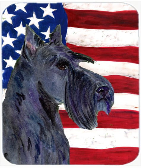 Usa American Flag With Scottish Terrier Mouse Pad, Hot Pad Or Trivet