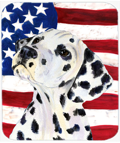 Usa American Flag With Dalmatian Mouse Pad- Hot Pad Or Trivet