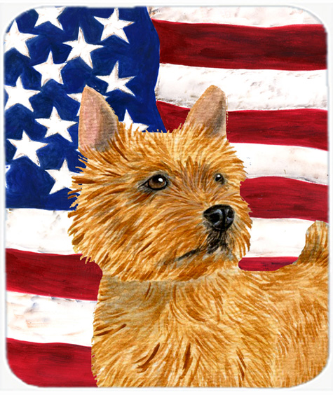 Usa American Flag With Norwich Terrier Mouse Pad, Hot Pad Or Trivet