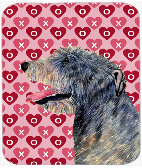 Irish Wolfhound Hearts Love And Valentines Day Mouse Pad, Hot Pad Or Trivet