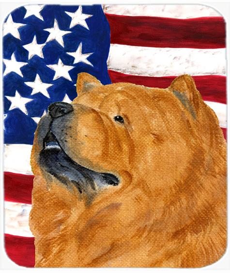 Usa American Flag With Chow Chow Mouse Pad, Hot Pad Or Trivet