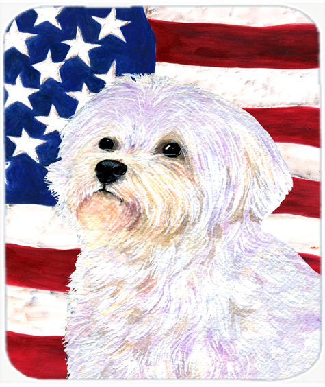 Usa American Flag With Maltese Mouse Pad, Hot Pad Or Trivet